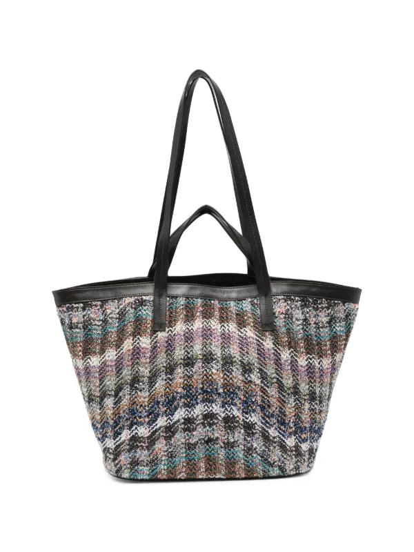 Missoni Medium Caperdoni Wave Trapezoid Tote Bag in Neutrals