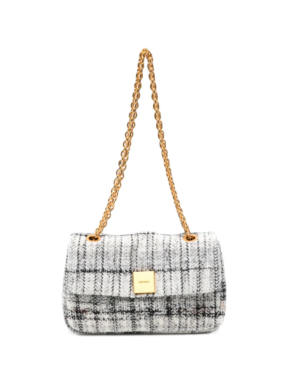 Missoni Caperdoni Check Knitted Shoulder Bag In Red