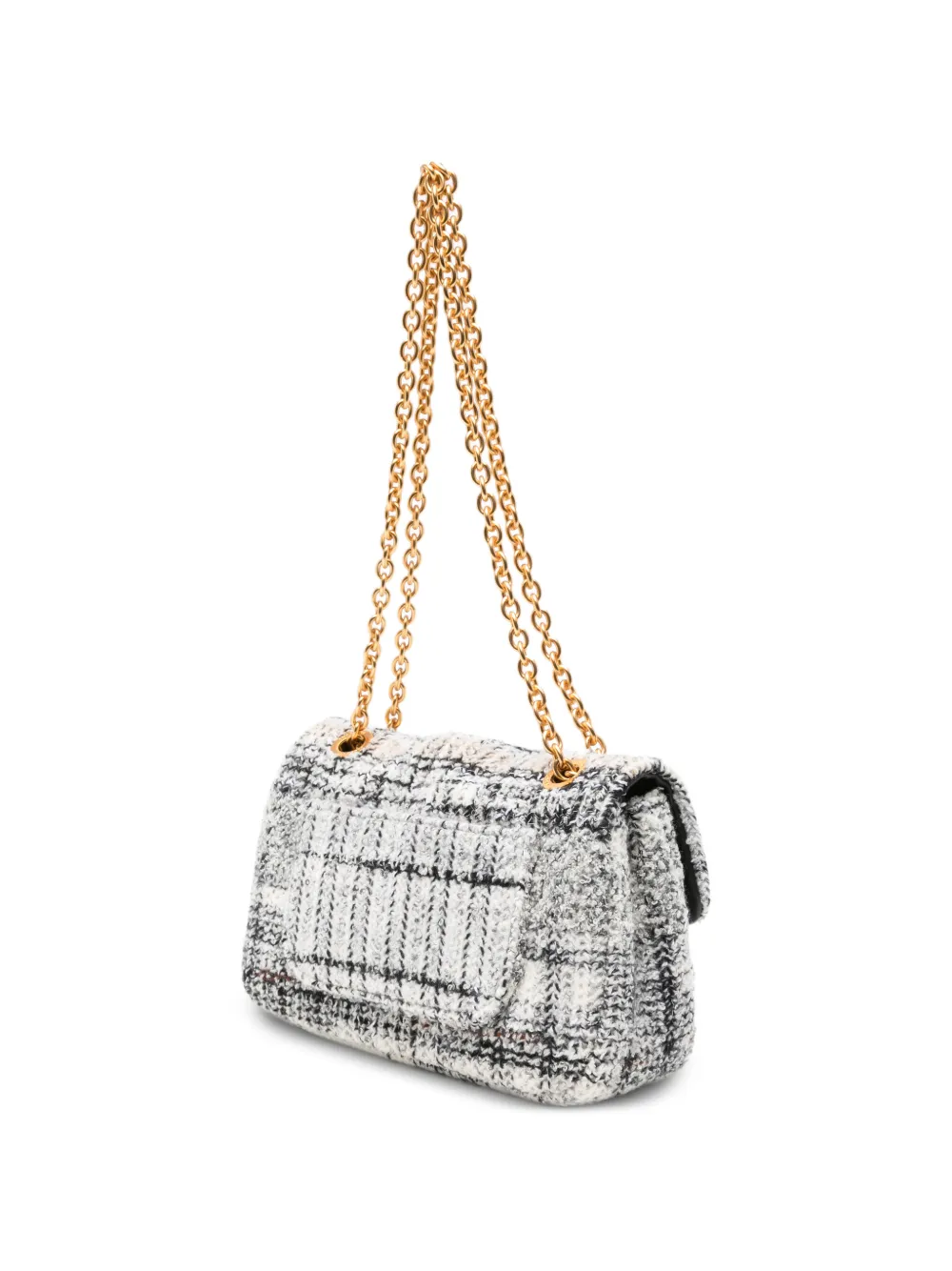 Missoni Caperdoni Check Knitted Shoulder Bag in White, view 3