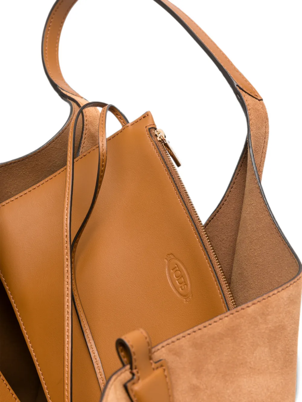 Tod's Medium T Timeless suède shopper Bruin