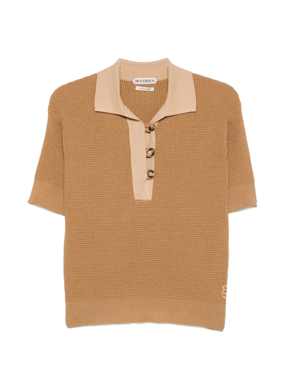 JW Anderson contrast-collar short-sleeve polo top - Toni neutri