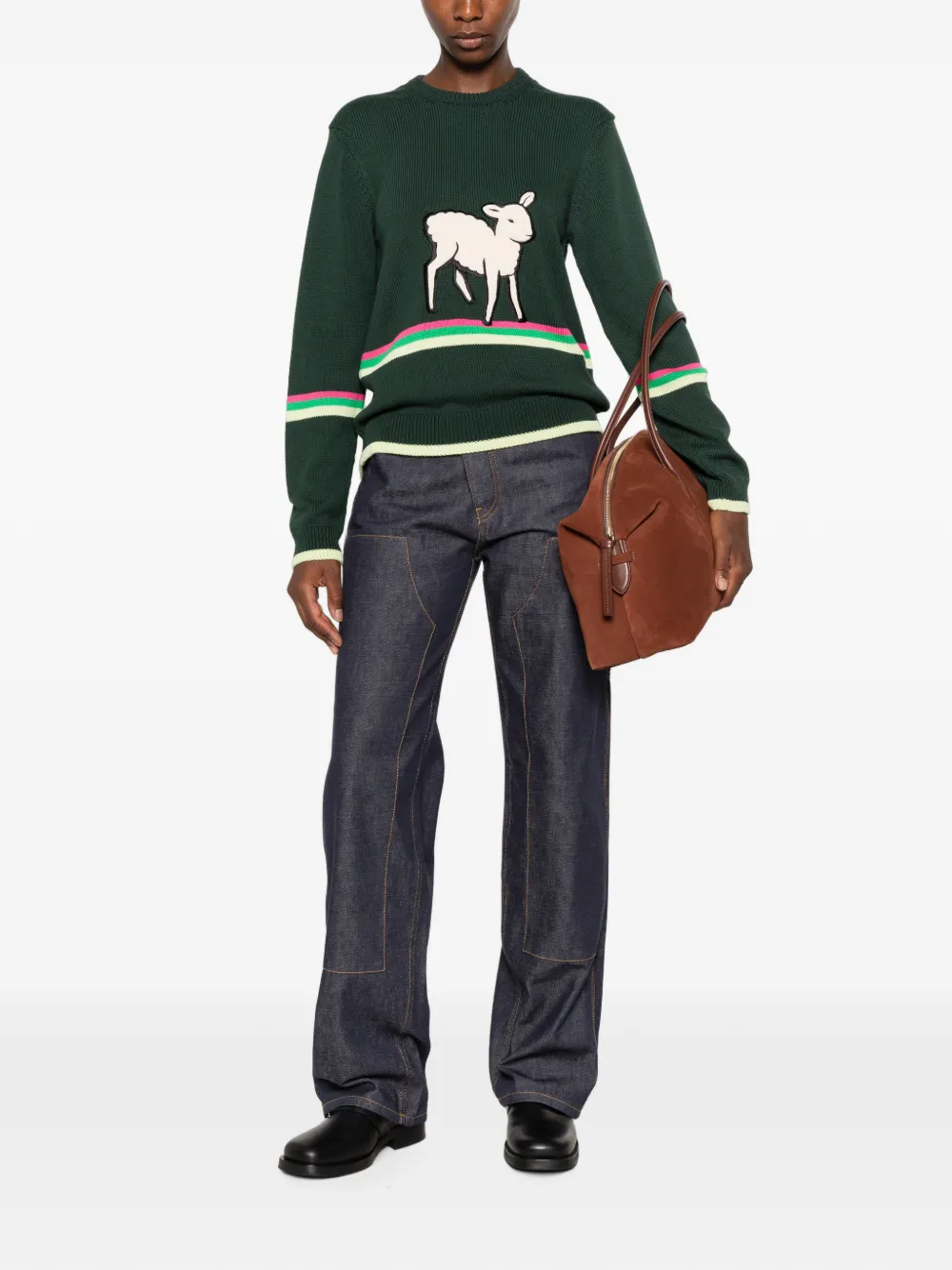 JW Anderson Trui met schaap-print Groen