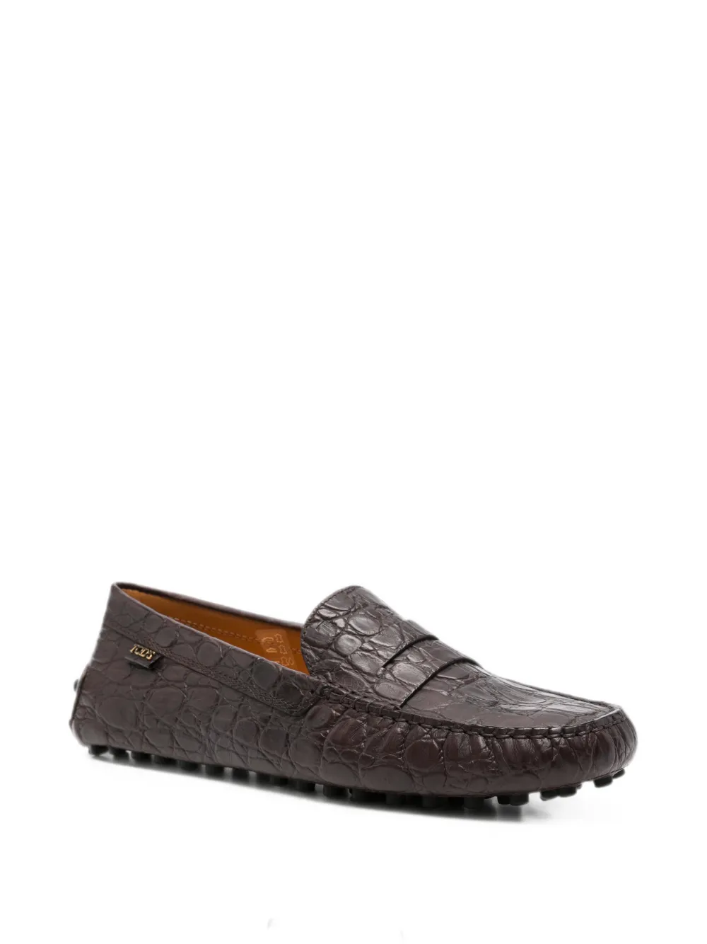 Tod's Gommino 22L croc-effect leather loafers Bruin