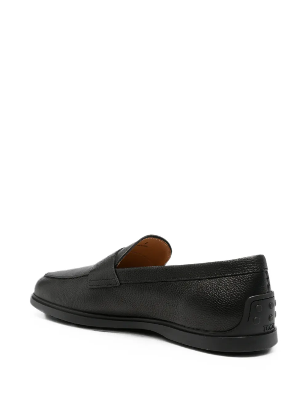 Tod's pebbled-texture leather loafers Zwart