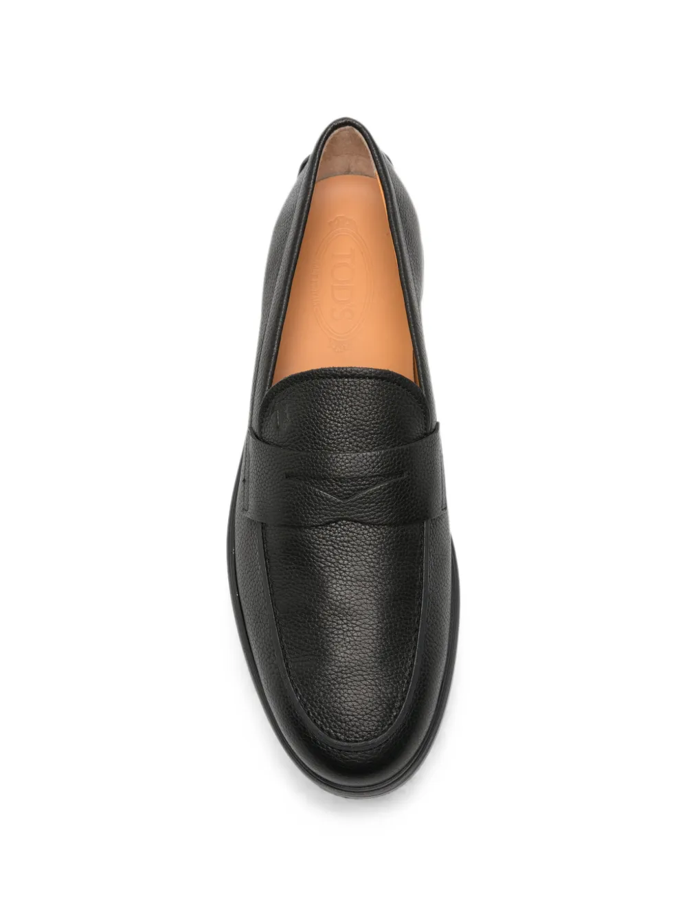 Tod's pebbled-texture leather loafers Zwart