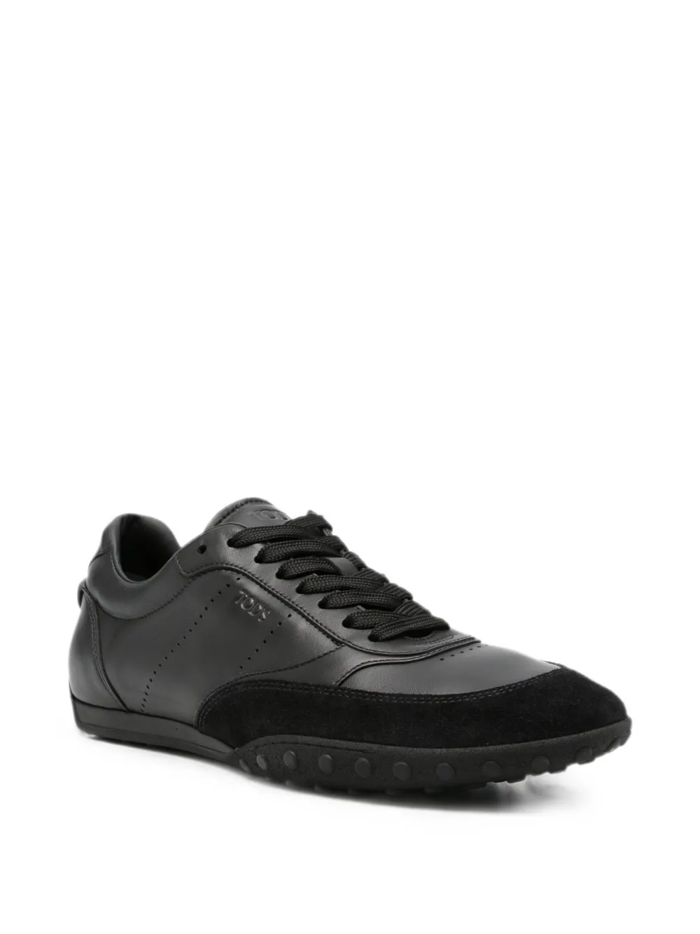 Tod's logo-debossed panelled sneakers Zwart