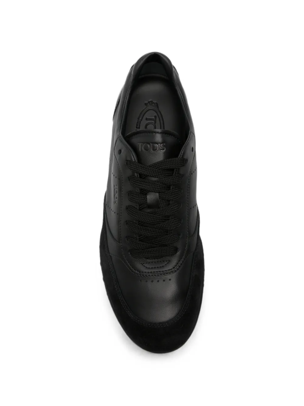 Tod's logo-debossed panelled sneakers Zwart