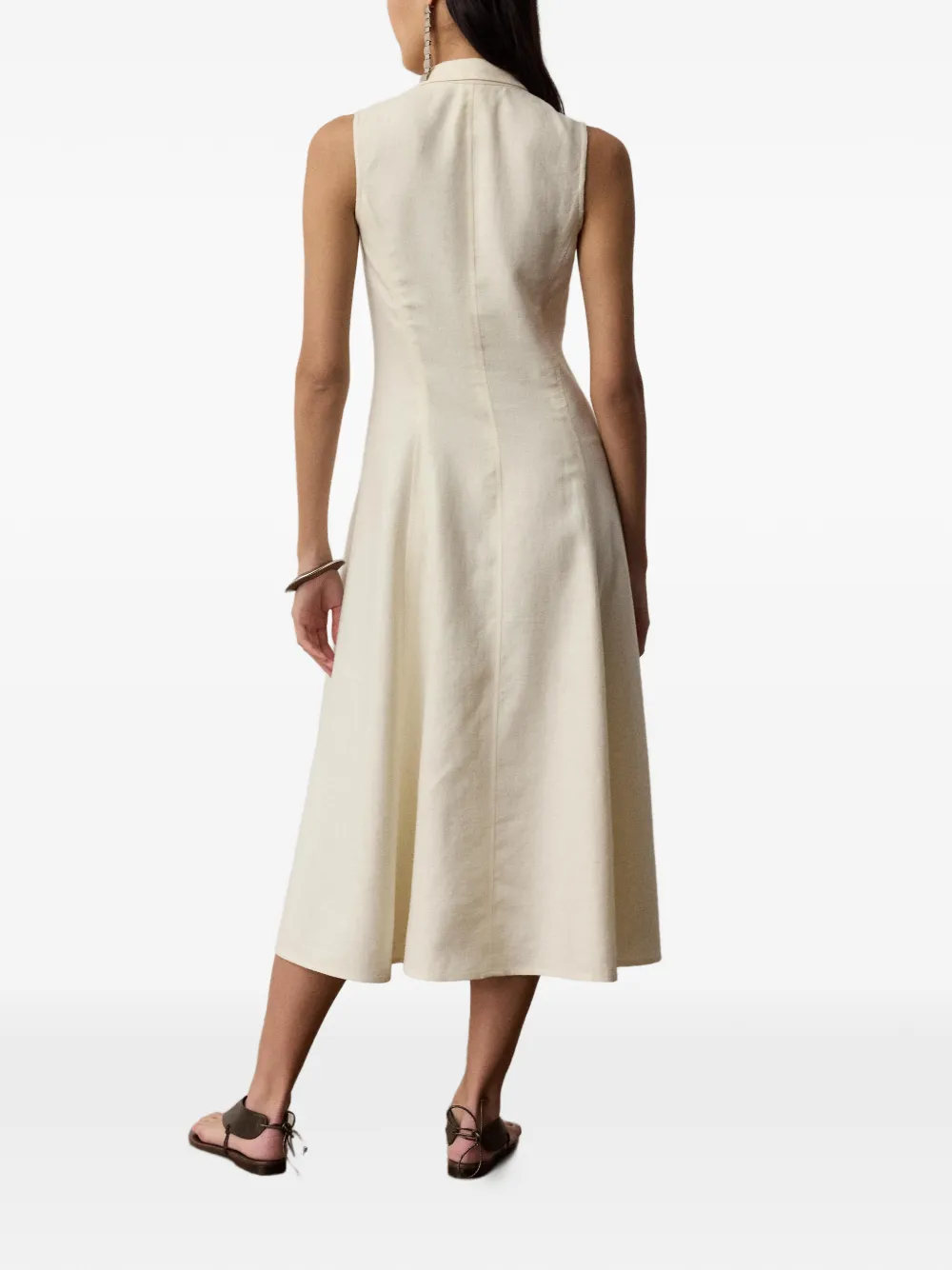 Ralph Lauren Collection Kensley midi-jurk Beige