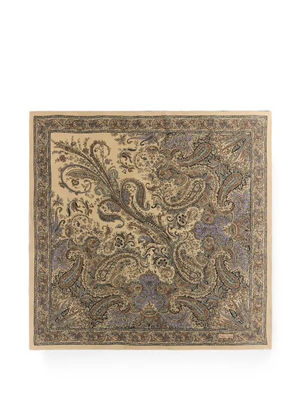 Ralph Lauren Collection Paisley-print Crepe De Chine Scarf in Neutrals