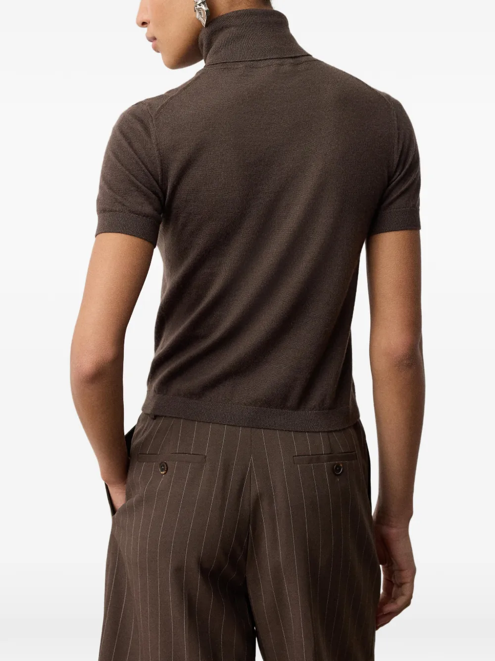 Ralph Lauren Collection Kasjmier trui met korte mouwen Bruin