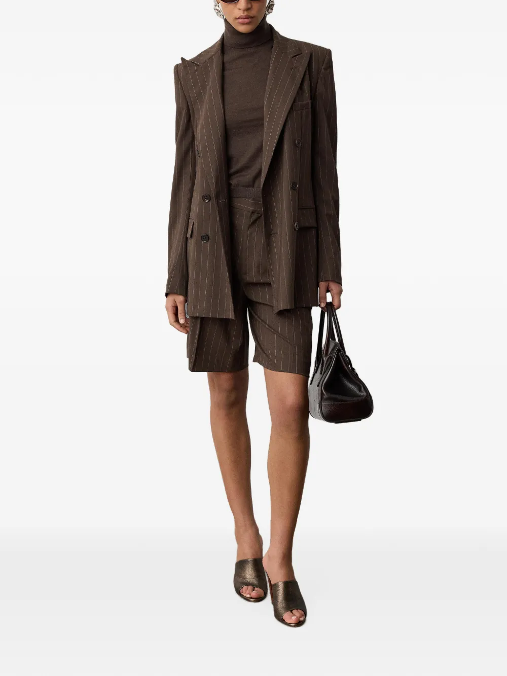 Ralph Lauren Collection Kasjmier trui met korte mouwen Bruin