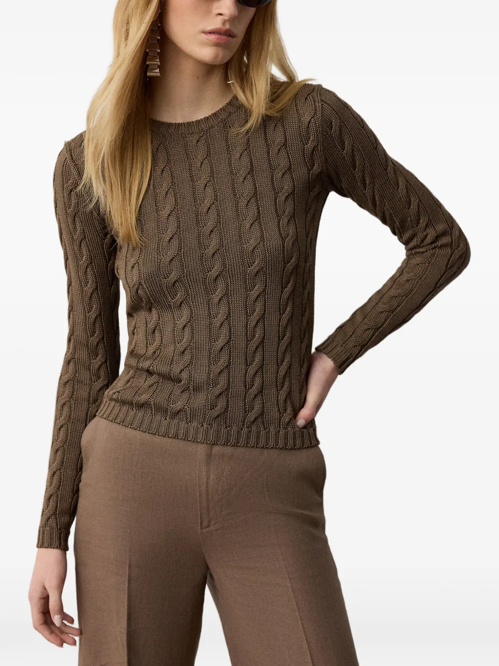 Ralph Lauren Collection Kabelgebreide trui Bruin