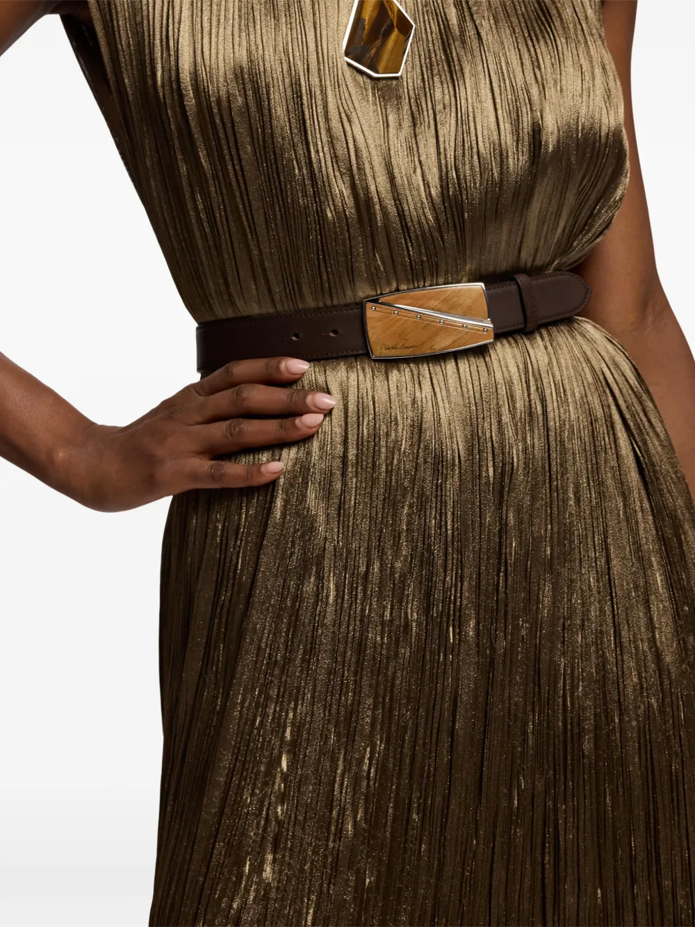 Ralph Lauren Collection Leren riem Bruin
