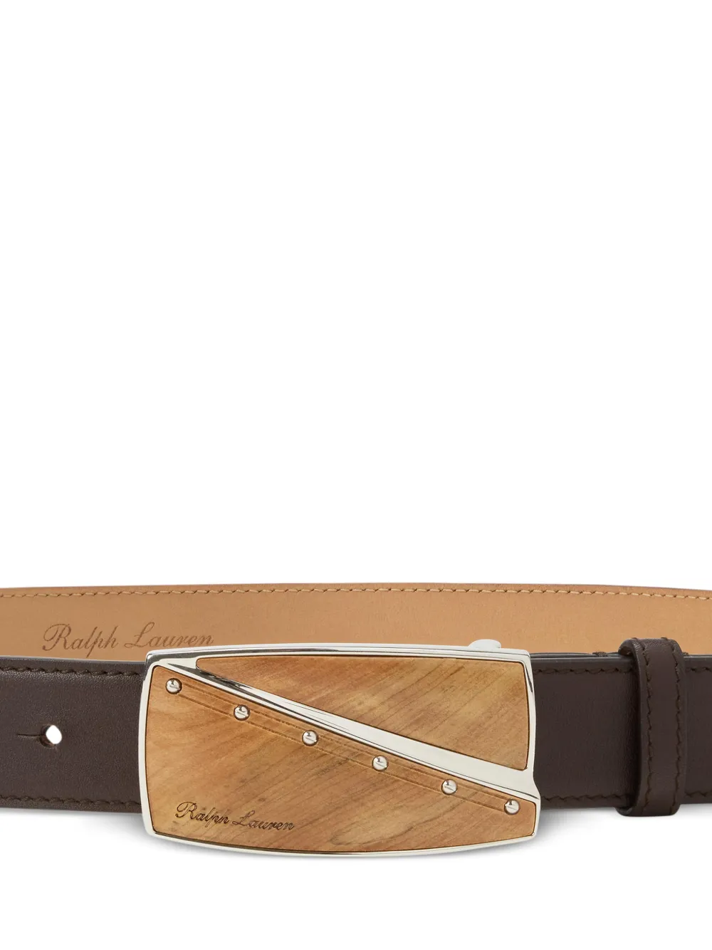 Ralph Lauren Collection Leren riem Bruin