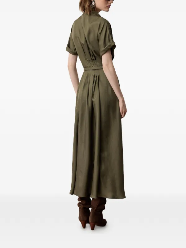 donatella green dress Ralph Lauren Collection Belted Silk Shirt Midi | no-returns:2026-06-25_2026-07-05