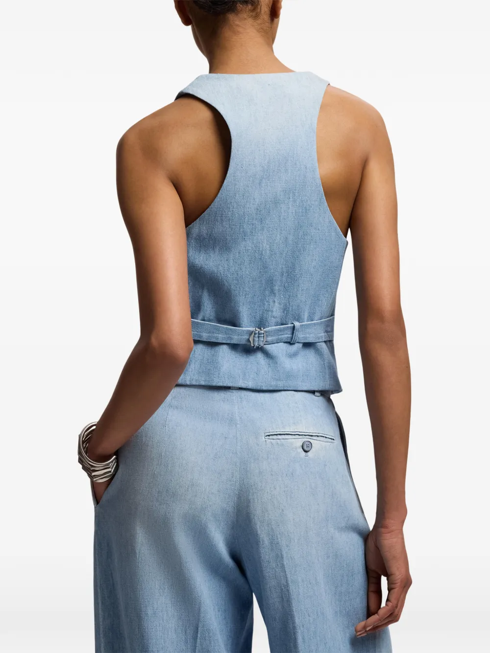 Ralph Lauren Collection Clarissa katoenen denim gilet Blauw