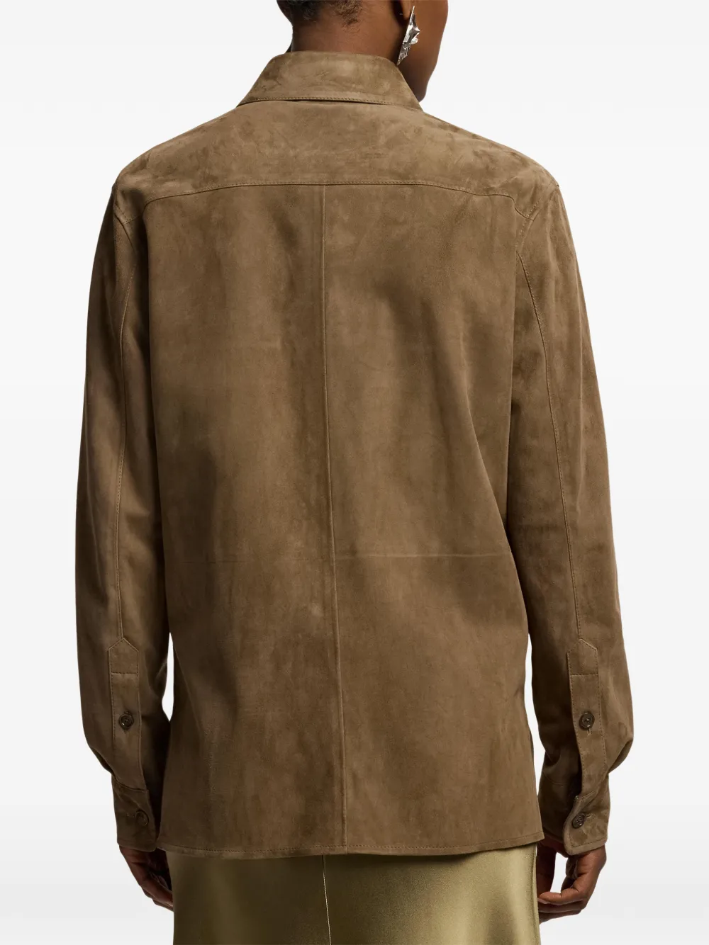 Ralph Lauren Collection Landry lams suède blouse Bruin