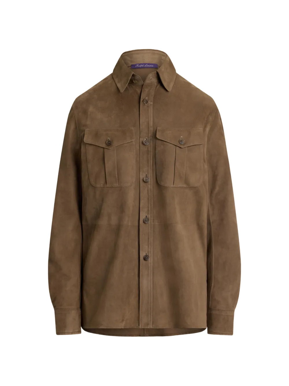Ralph Lauren Collection Landry lamb-suede shirt - Brown