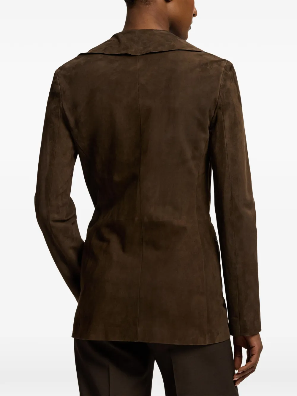 Ralph Lauren Collection Heddie suède jack met ruches Bruin
