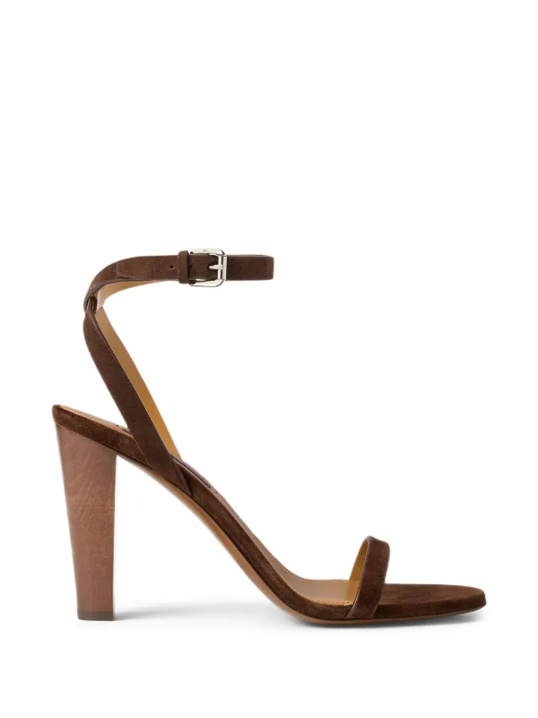 Ralph Lauren Collection Graison Strappy Suede Sandals in Brown