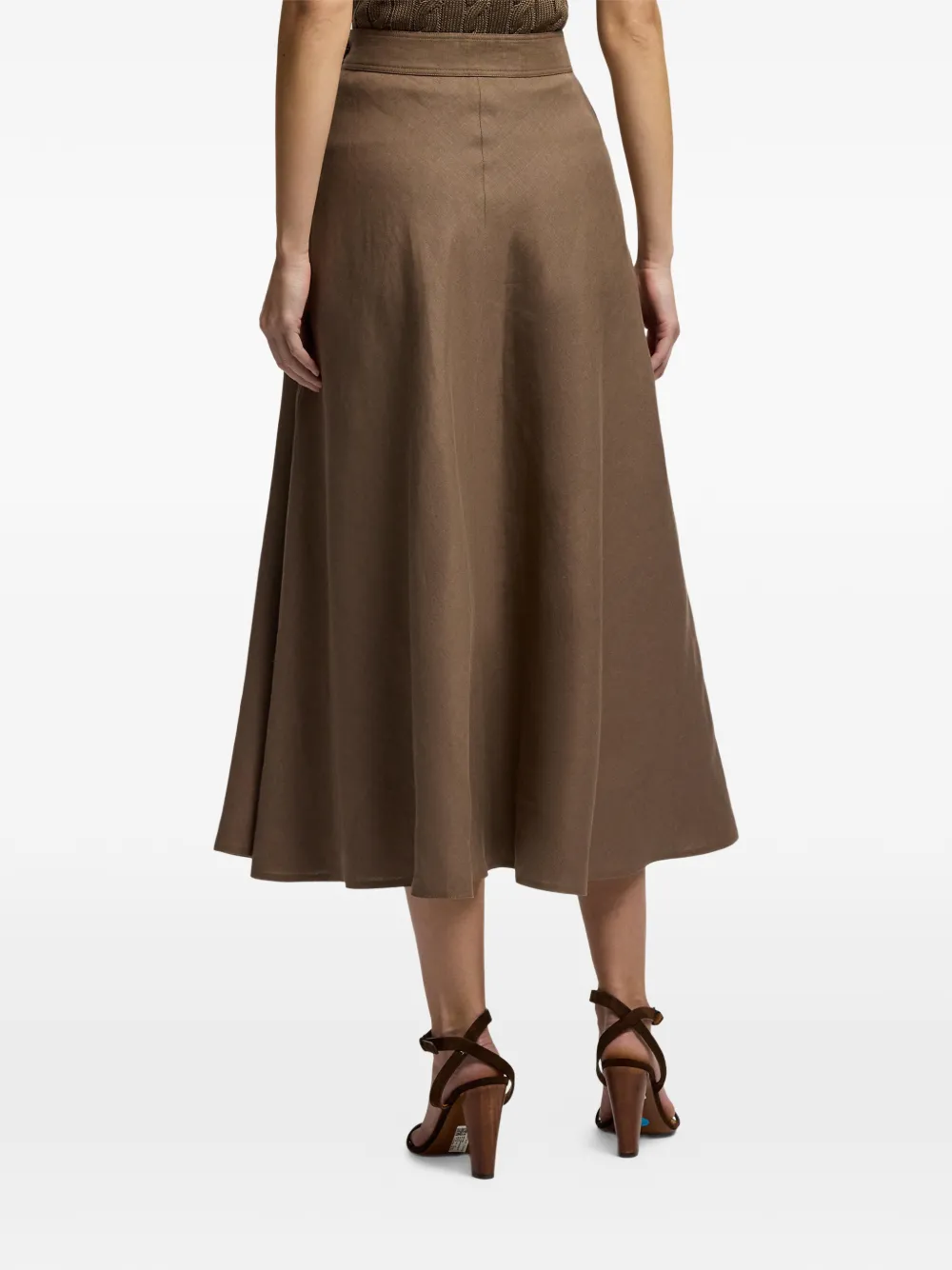 Ralph Lauren Collection Kenzie midi-rok Bruin