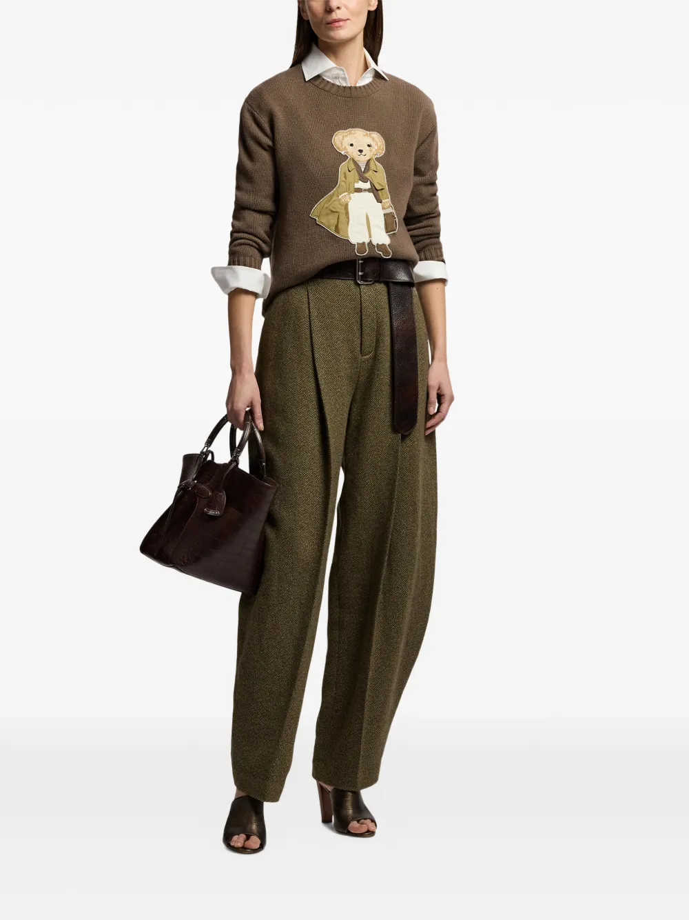 Ralph Lauren Collection Polo Bear kasjmier trui Bruin