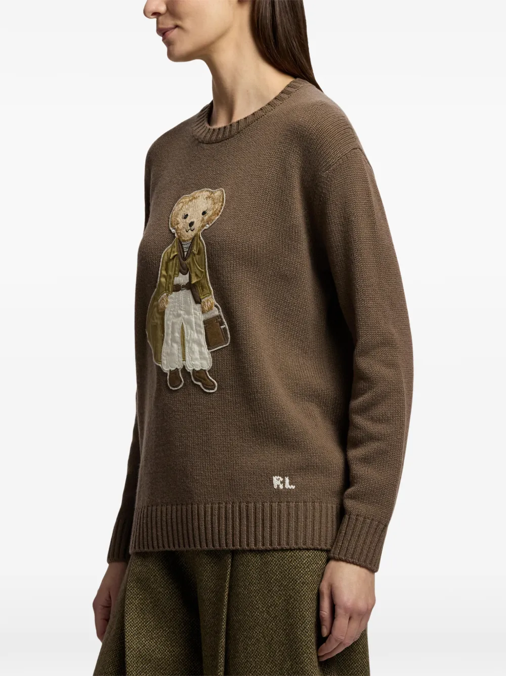 Ralph Lauren Collection Polo Bear kasjmier trui Bruin