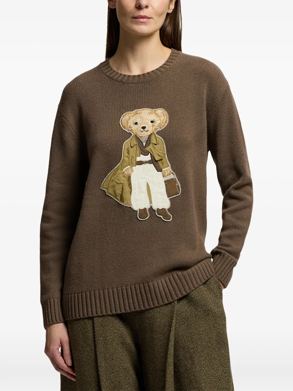 Ralph Lauren Collection Polo Bear kasjmier trui Bruin