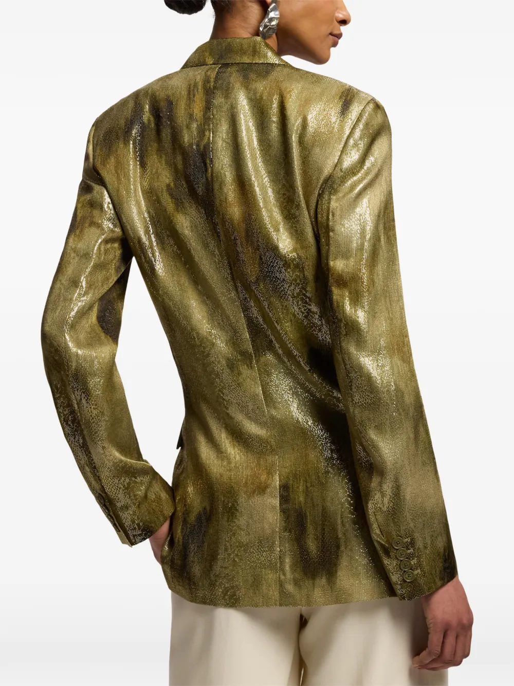 Ralph Lauren Collection Marcy blazer met jacquard en abstracte print Groen