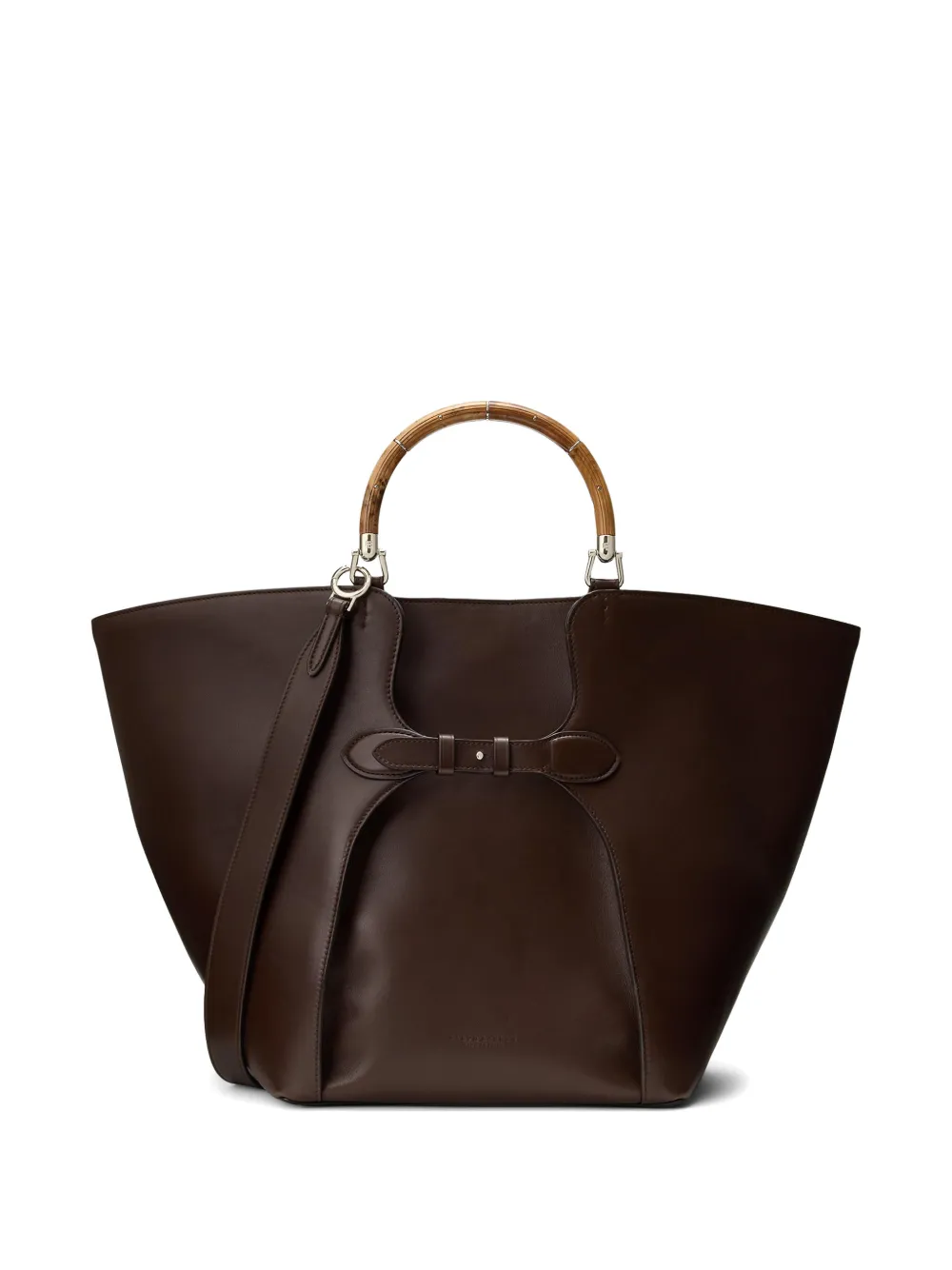 Ralph Lauren Collection The Ralph burl wood-handle tote bag - Marrone