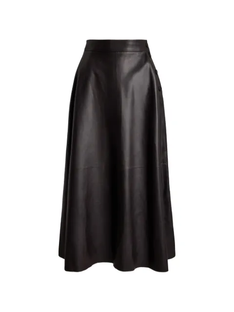 Ralph Lauren Collection Vickie leather A-line skirt