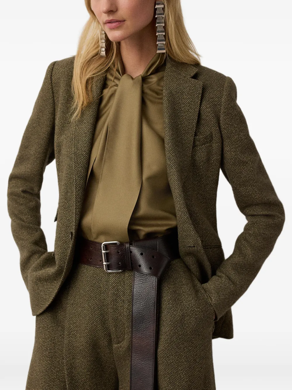 Ralph Lauren Collection Parker blazer met enkele rij knopen Groen