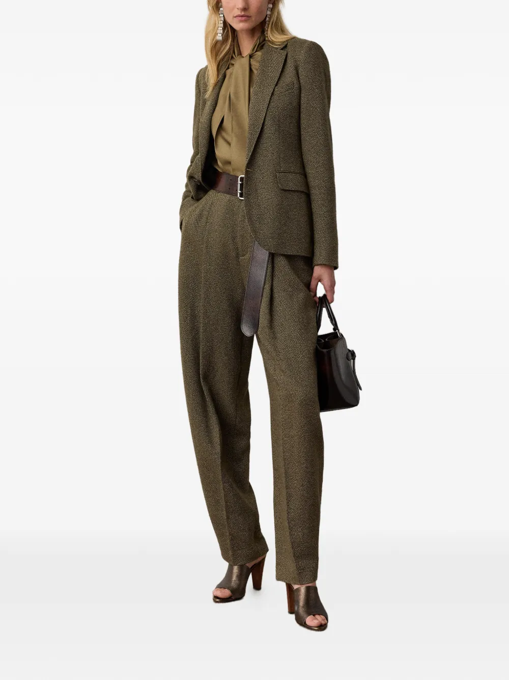 Ralph Lauren Collection Parker blazer met enkele rij knopen Groen