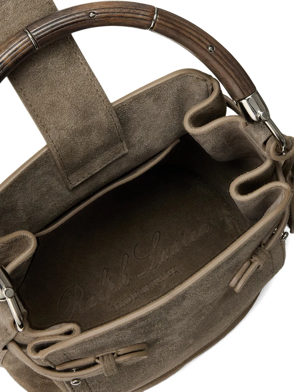 Ralph Lauren Collection Ralph Suede Bucket Bag in Brown, view 5
