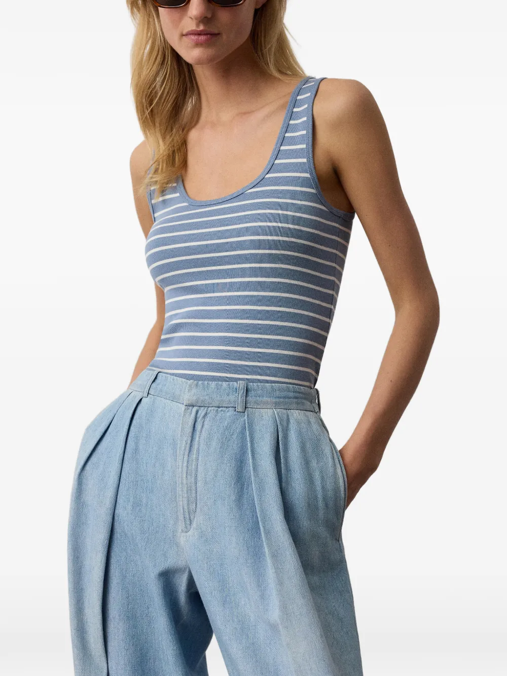 Ralph Lauren Collection Ellis gestreepte tanktop Blauw