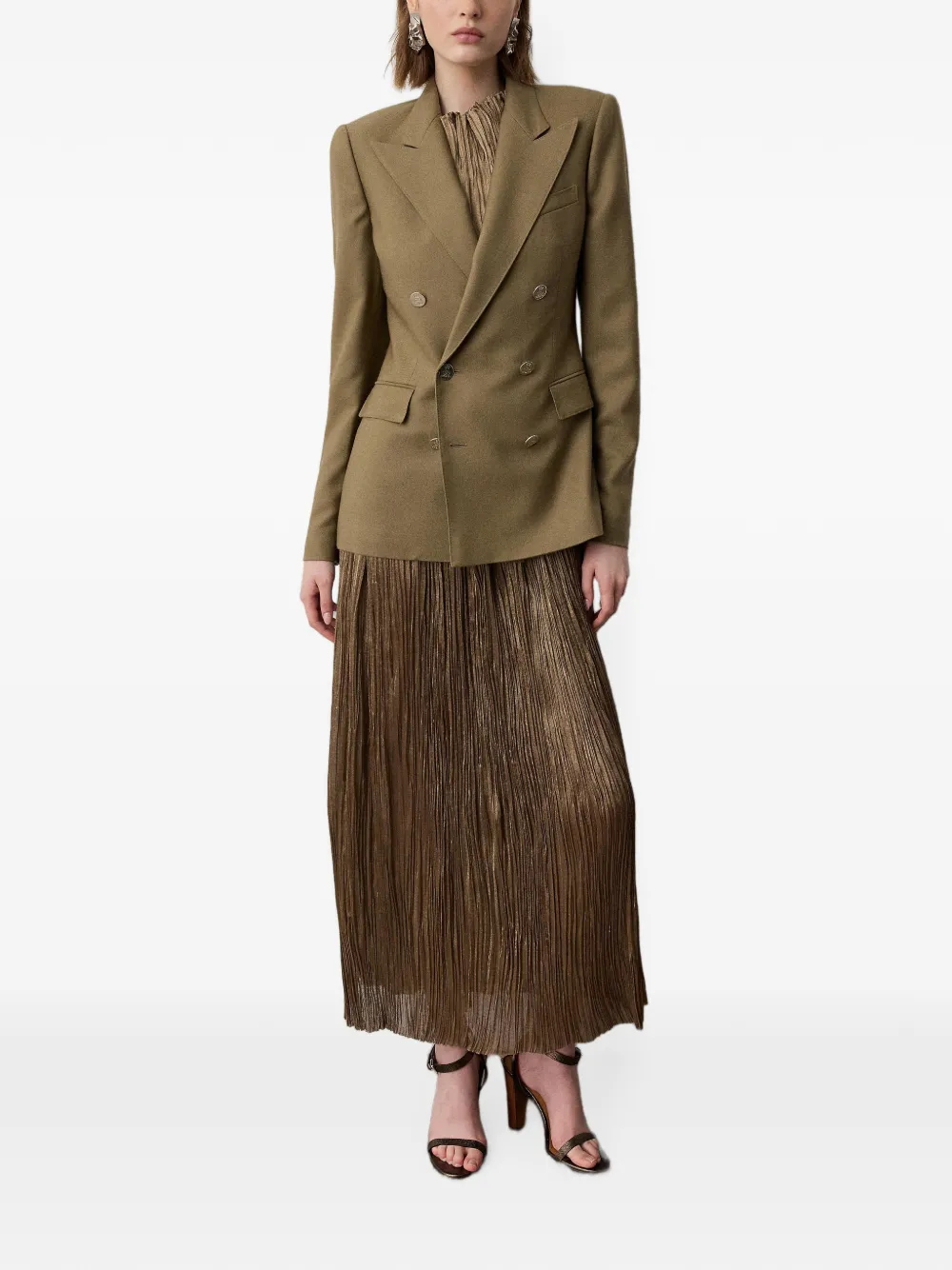 Ralph Lauren Collection Camden kasjmier jack met dubbele rij knopen Groen