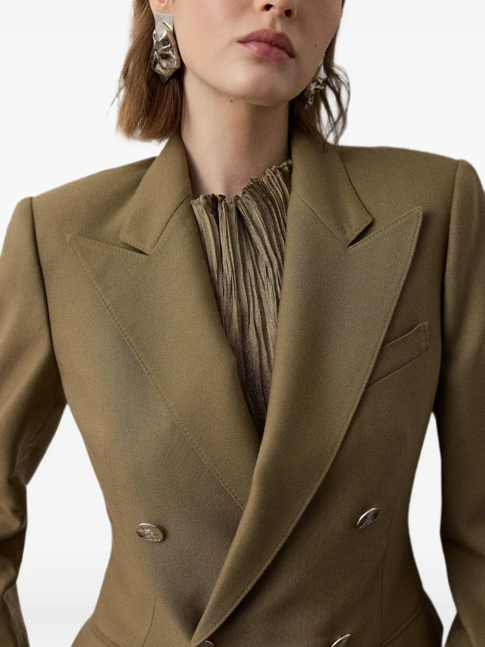 Ralph Lauren Collection Camden kasjmier jack met dubbele rij knopen Groen