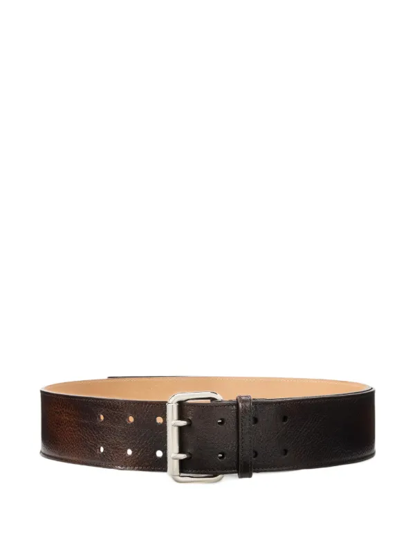 Ralph Lauren Collection Distressed Double-prong Belt in Brown