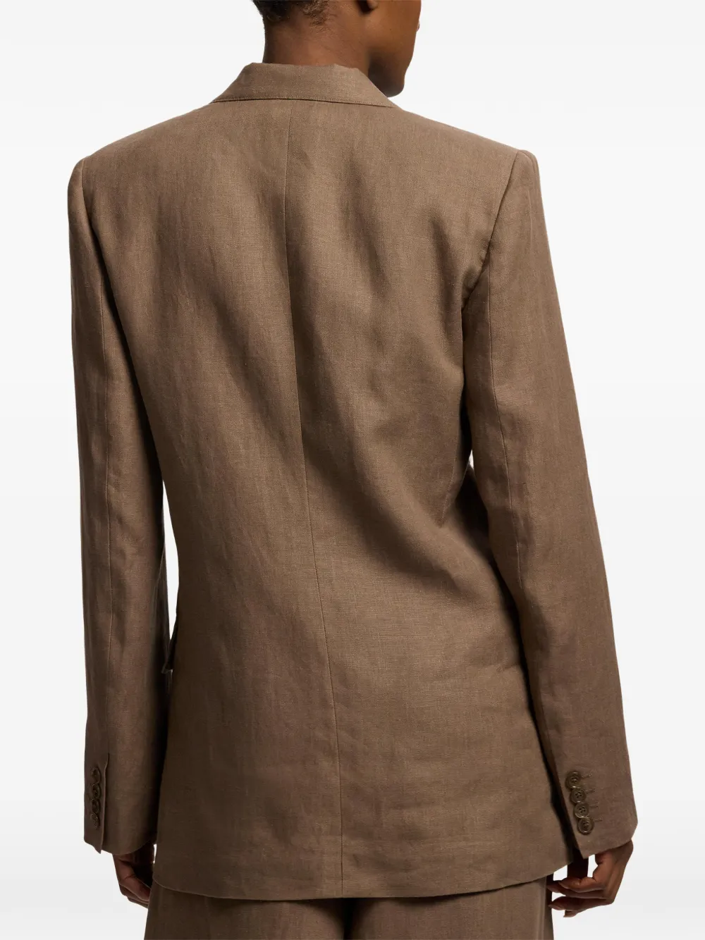 Ralph Lauren Collection Marcy blazer met enkele rij knopen Bruin