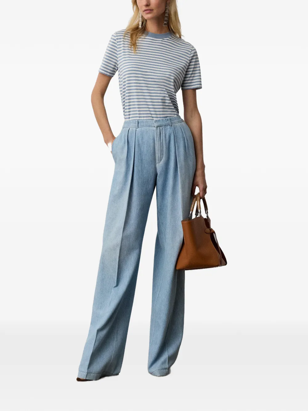 Ralph Lauren Collection Gestreept T-shirt Blauw