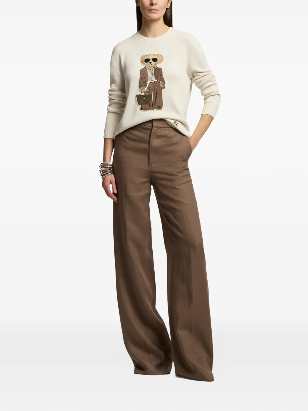 Ralph Lauren Collection Polo Bear zijden trui Beige