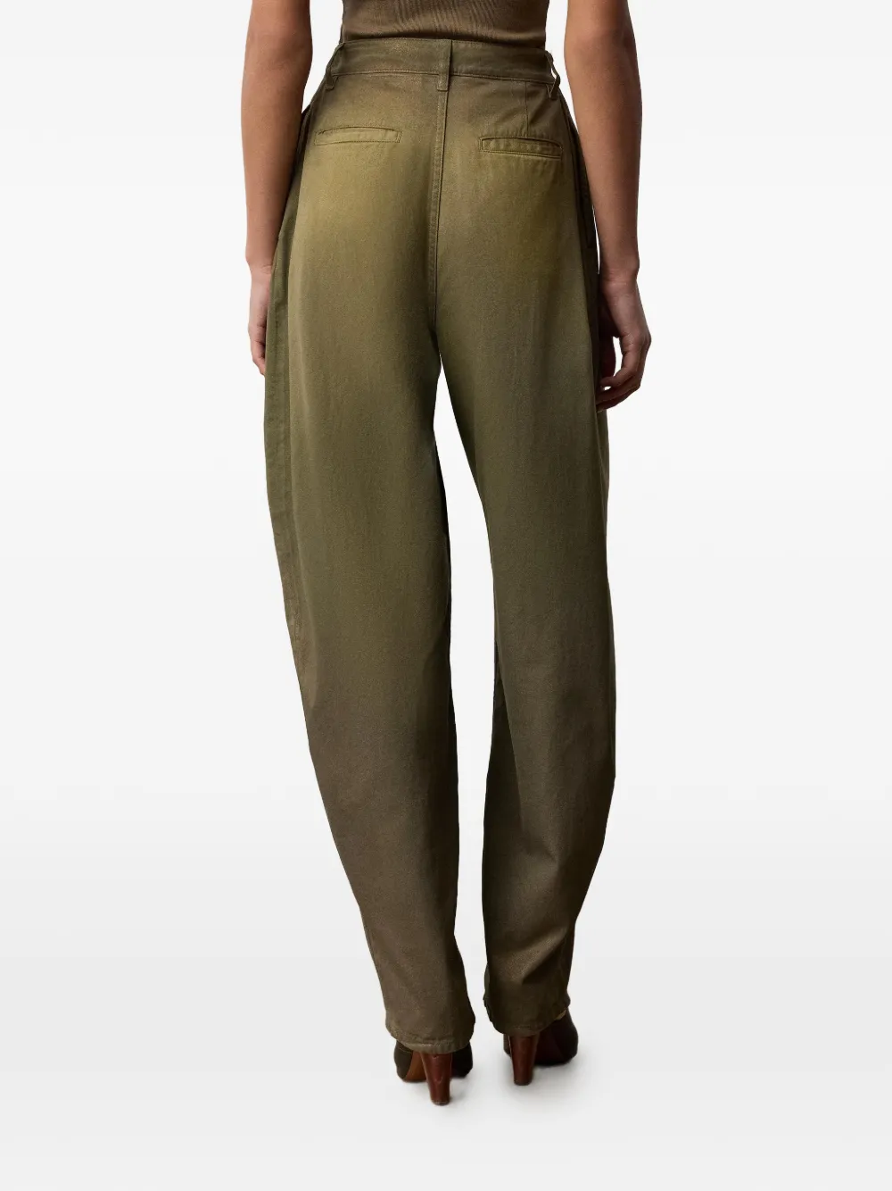 Ralph Lauren Collection Ellen geplooide katoenen broek Bruin