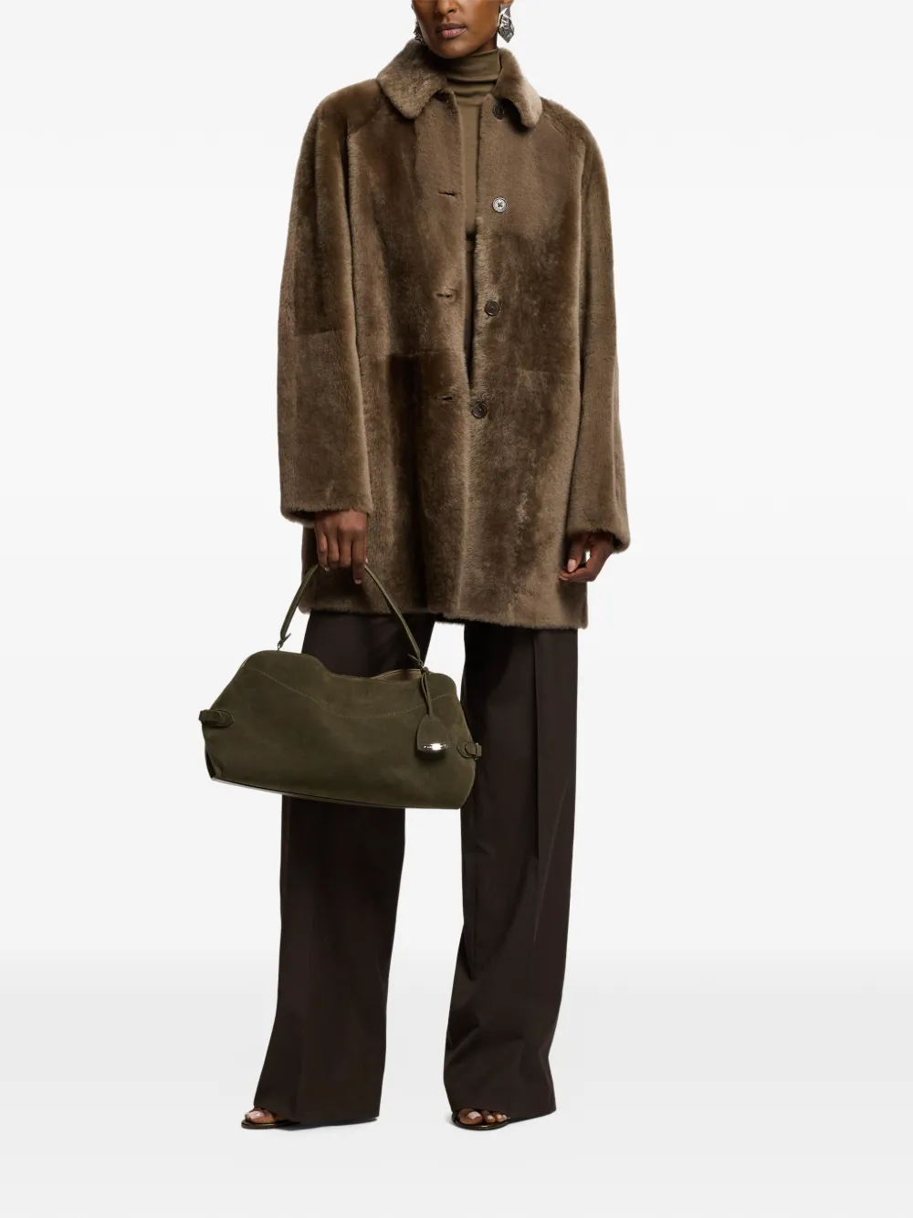 Ralph Lauren Collection Janise gewaxte lammy jas Bruin