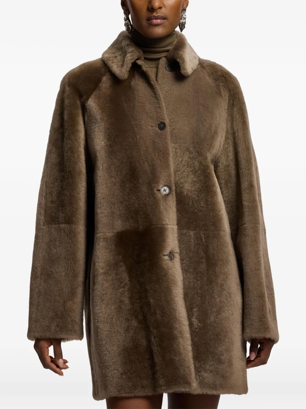 Ralph Lauren Collection Janise gewaxte lammy jas Bruin