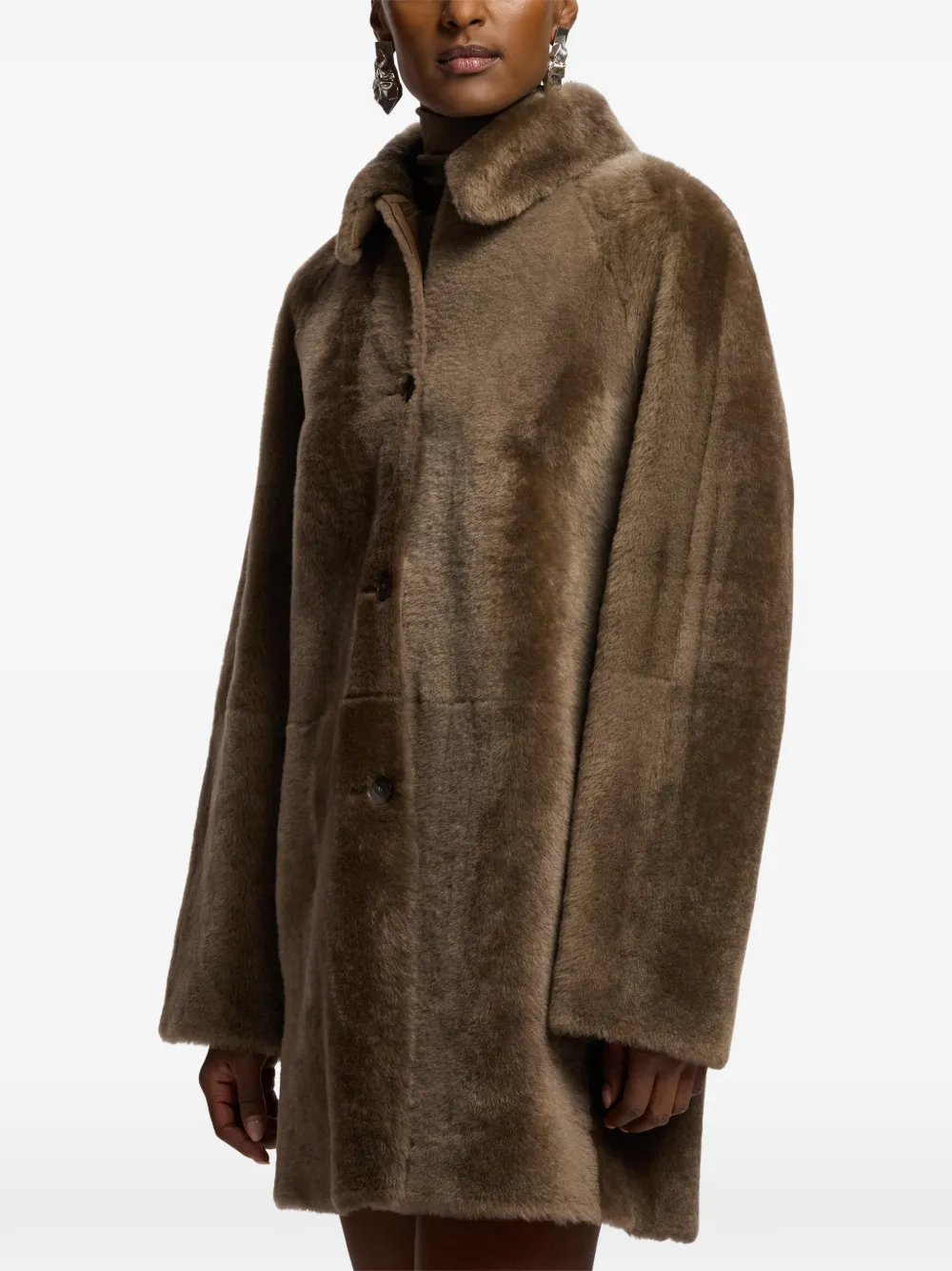 Ralph Lauren Collection Janise gewaxte lammy jas Bruin