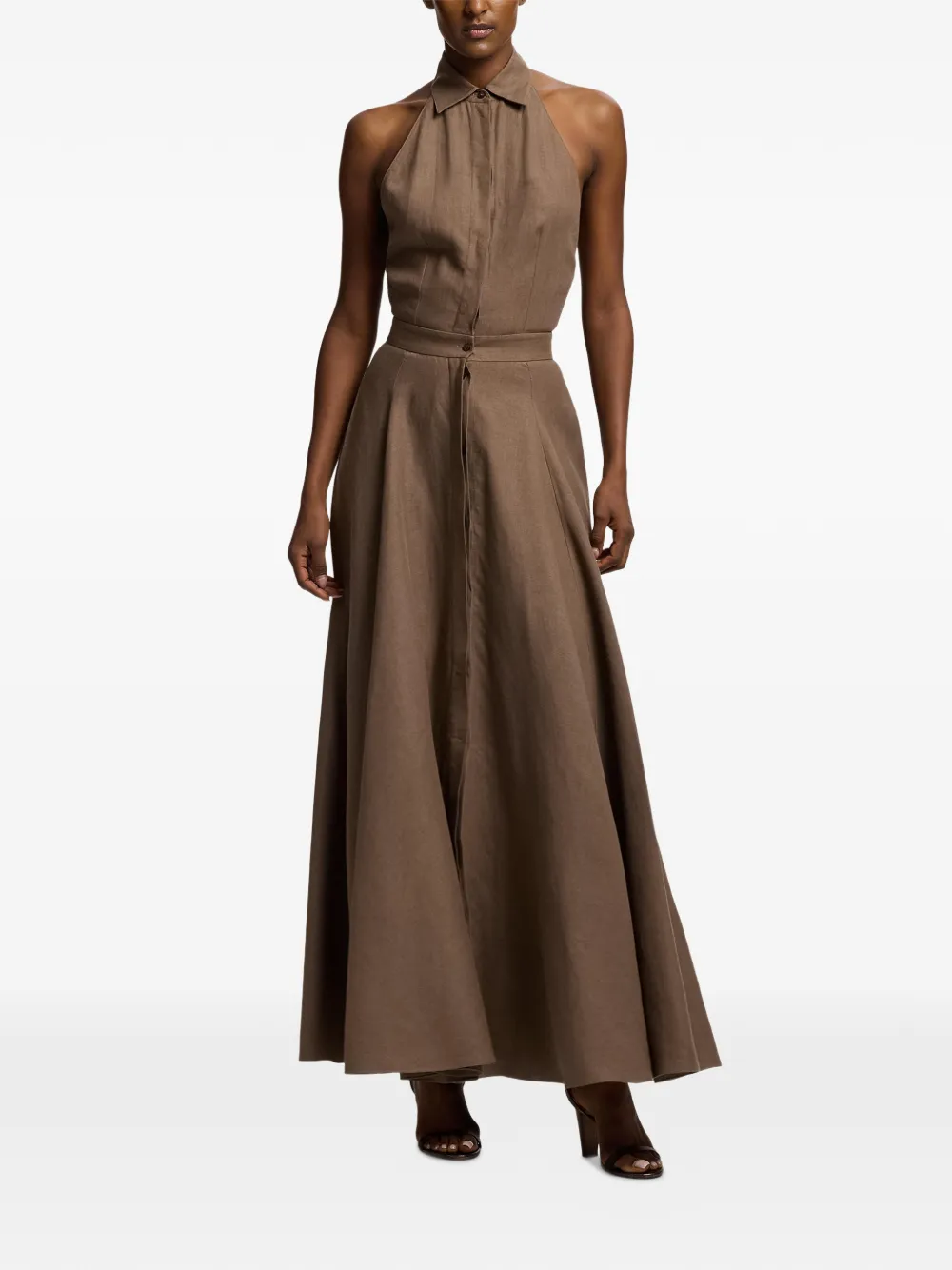 Ralph Lauren Collection Eldred maxi-jurk Bruin