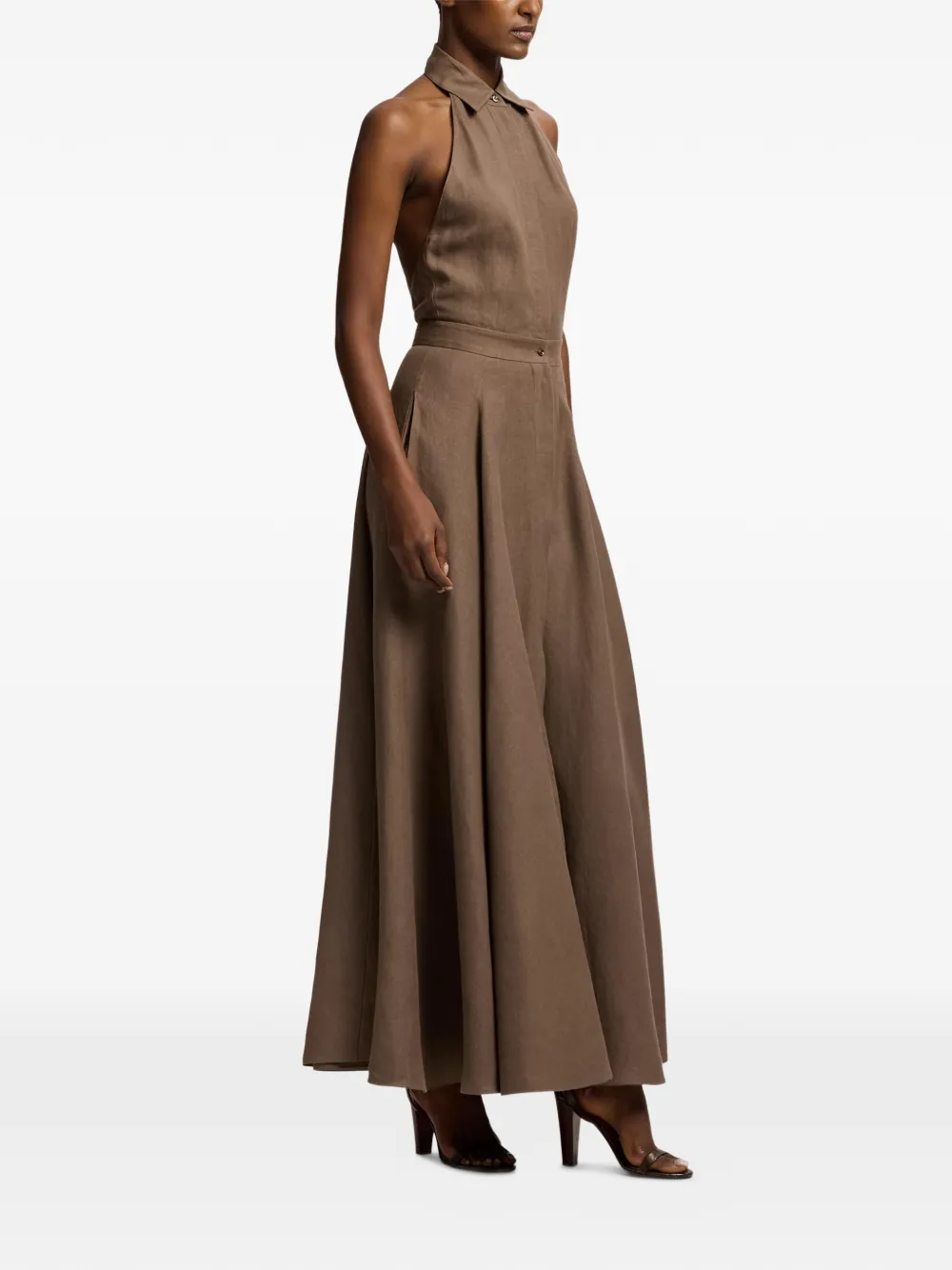 Ralph Lauren Collection Eldred maxi-jurk Bruin