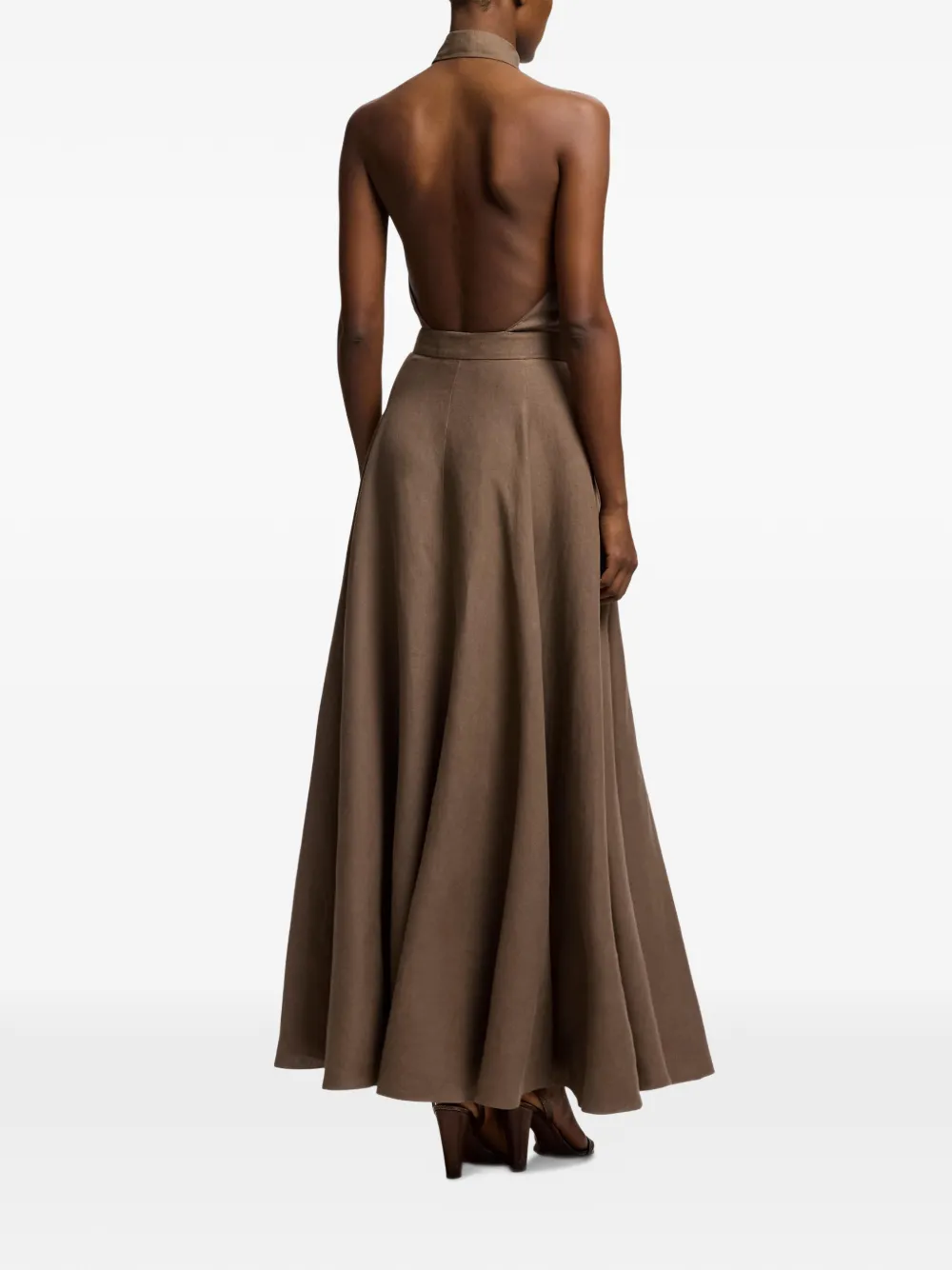 Ralph Lauren Collection Eldred maxi-jurk Bruin