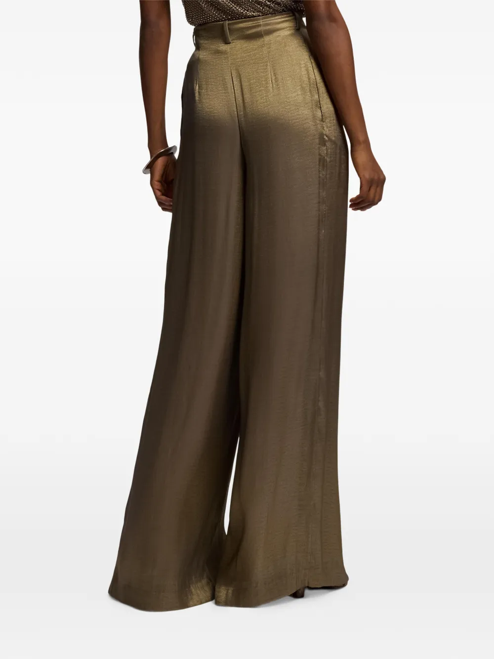 Ralph Lauren Collection Greer lamé geplooide broek Bruin