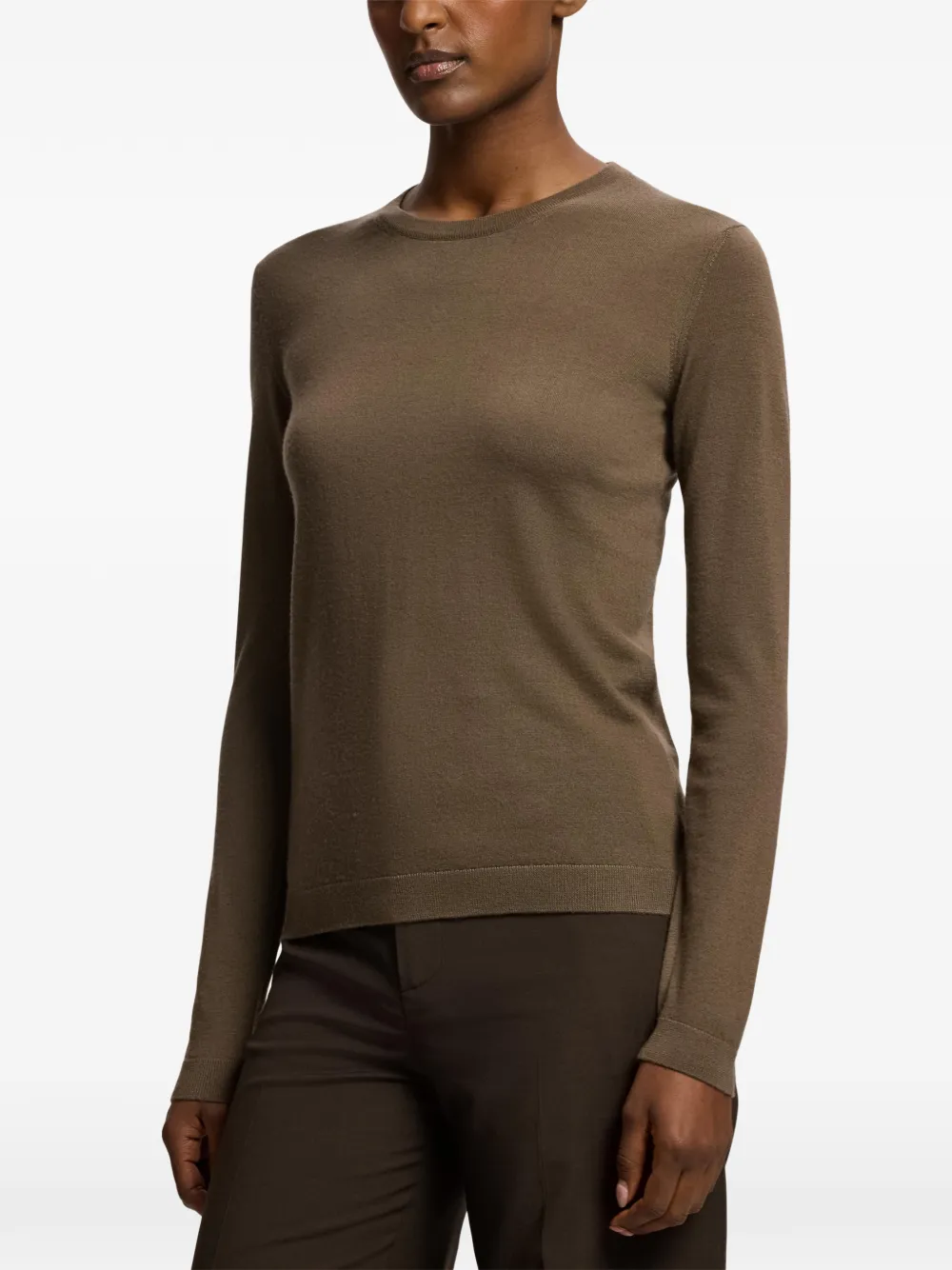 Ralph Lauren Collection Kasjmier trui met geribbelde afwerking Bruin